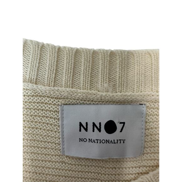 NN07 No Nationality Men's Cream Basic Loke Casual Knit Crew Neck Sweater Size XL - Picture 2 of 13